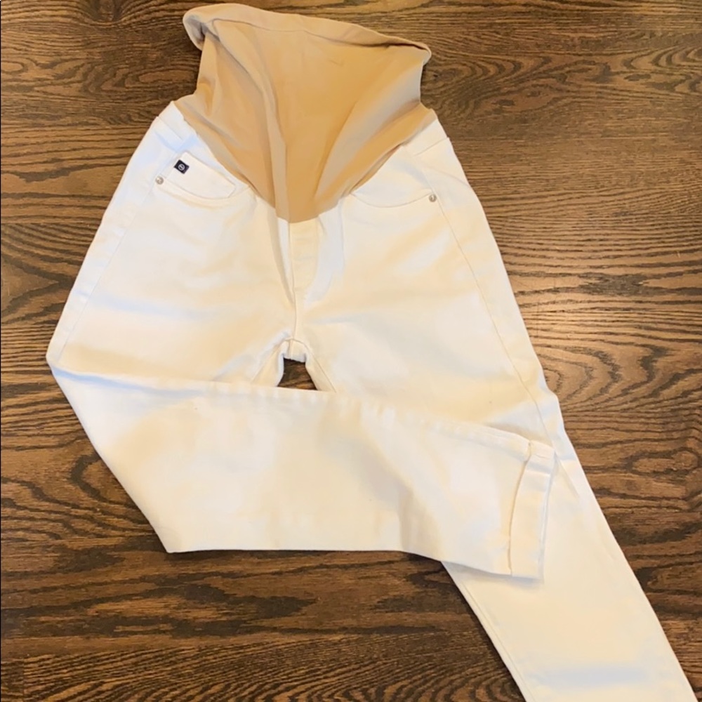 AG Maternity White Jeans 27 Stretchy Legging Ankle